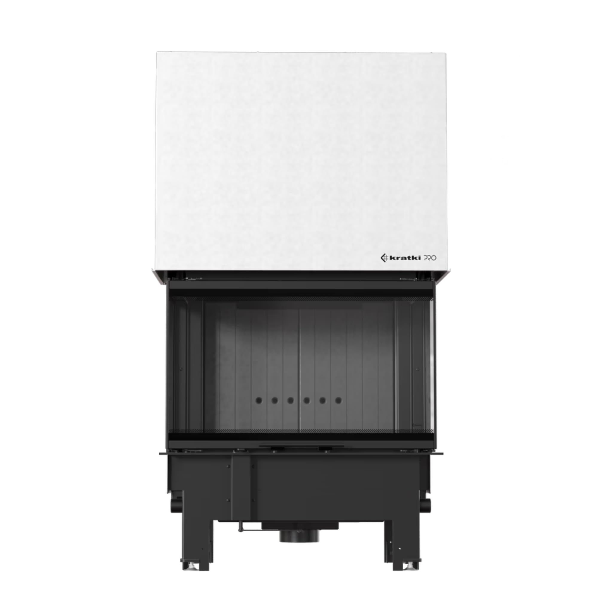 KRATKI Inserto per camino in acciaio a legna REGNOR 8 kW Ø200 saliscendi A | Acciaio nero, efficienza 80,2%, classe A. Ecodesign, BImSchV 2; per recupero calore.; combustione efficiente; basse emissioni
