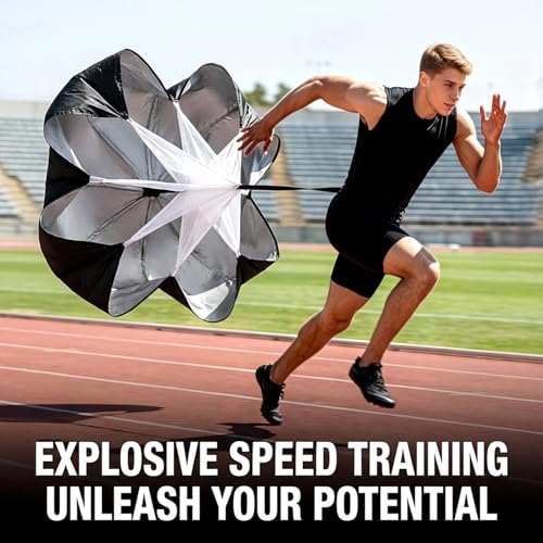 MAQIHAN Running Parachute Speed Training - 56 Inch Adjustable Resistance Sprint Trainer Speed and Agility Training Equipment for Football Soccer Track and Field Accessories for Adults