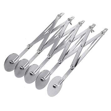Baking Set 5 Wheel Pastry Cutter || Stainless Steel || Expandable || Pizza Slicer || Multi-Round Pastry Knife || Baking Cutter Roller