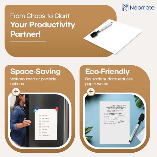 Image of Vinyl Magnetic Whiteboard Planner Sheet | 23X30 Cm, Landscape | Flexible Dry Erase Writing Film for Fridge, Office, Or Metal Wardrobe | Includes Marker Pen