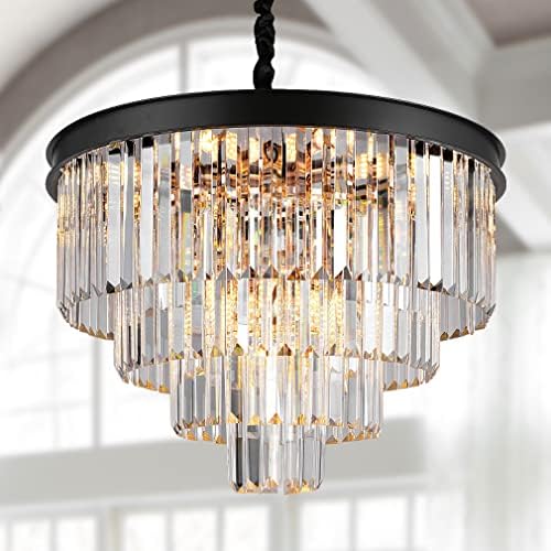 Black Round Farmhouse Chandelier