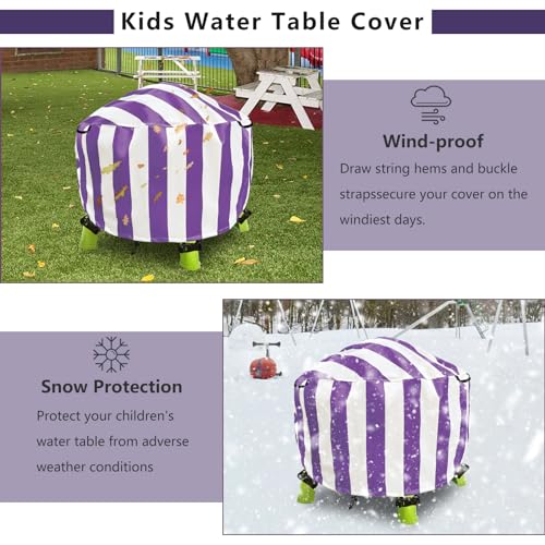 Image of Water Table Cover Spiralin' Seas Waterpark Outdoor Sand Water Play Table Cover 34X34X18 inch-(Cover only)-Purple