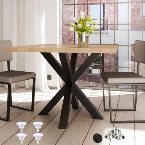 Table Base 28 Inch,Heavy Duty Pedestal Metal Dining Table Base for Glass, Marble, and Wood Tops, Furniture Legs for Home,Kitchen,Office(Black)