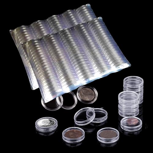 XYZsundy 25mm Coin Capsule Perfect fit for Board Game Token Holder,U.S. Quarters Coin Holder Capsules 24.26mm, Coin Holder for Collectors (200)