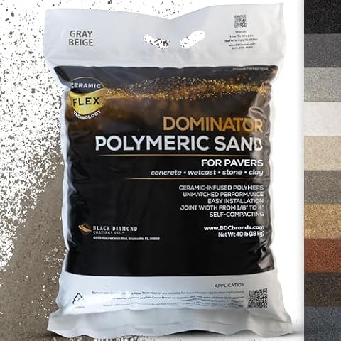 40 Pound Gray Beige DOMINATOR Polymeric Sand with Revolutionary Ceramic Flex Technology for Stabilizing Paver Joints/Gaps, 1/8” up to 4”, Professional Grade Results Cover