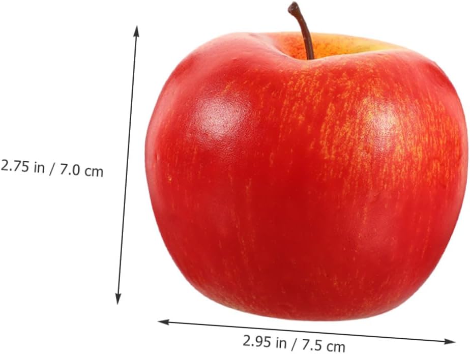 BETOOKY 6pcs Red Artificial Apples Fake Foam Fruit Decorative Mini Simulation Models for Home Kitchen Party Photography Props