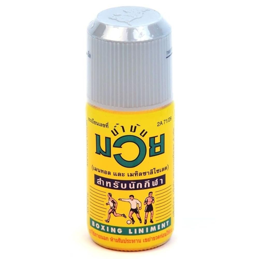 Muay Thai Boxing Liniment Oil 120 ml - Huile de massage échauffement sportif - Arômes herbacés - Flacon verseur - Pré et post entraînement