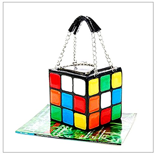 HQdeal Sac à main Rubiks Cube en cuir pour femmes