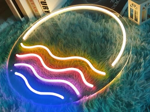 Image of LED Decorative Lights USB Mountains Sunrise Sunset Led Neon Signs Home Decoration Wall Art Holiday Gift Brightness Adjustable 15''x15''