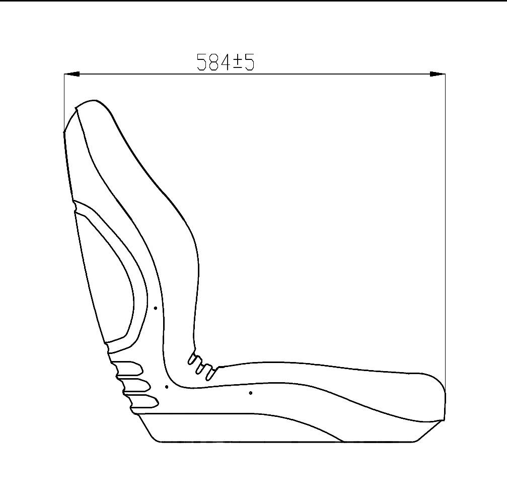 PVC Sitzschale 482mm breit und hoher Rücken passend für JD Rasentraktoren, gelb