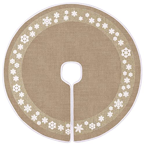 MACTING Saia de árvore de serapilheira de Natal, 30 polegadas com purpurina de floco de neve circular para decoração de casa