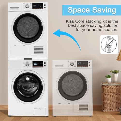 Image of Kiss Core Upgrade Washer Dryer Stacking Kit, Universal Washer Dryer Stacking Kit Adjustable 29 /28 /27 /26 /25 /24 Inch, Small Space Saving Solution Stacking Kit for Washer and Dryer with Ratchet Strap