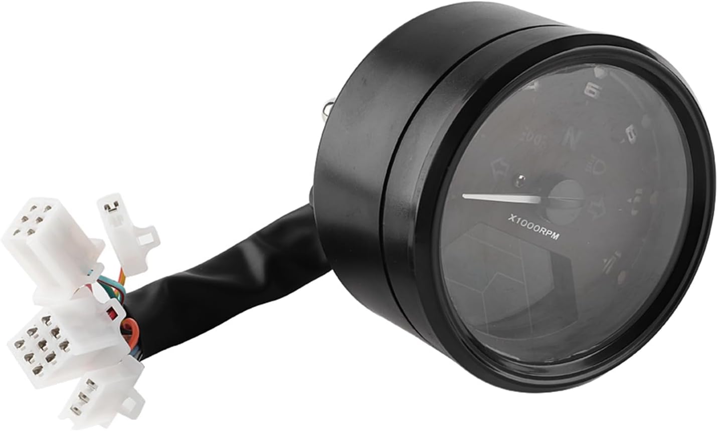 Motorcycle Speedometer, Universal DC 12V ABS Aluminum Motorcycle LED Backlight Digital Tachometer Speedometer Gauge 0-12000RPM for Most Motorcycle That Is with 4 Stroke, 2/4 Cylinders