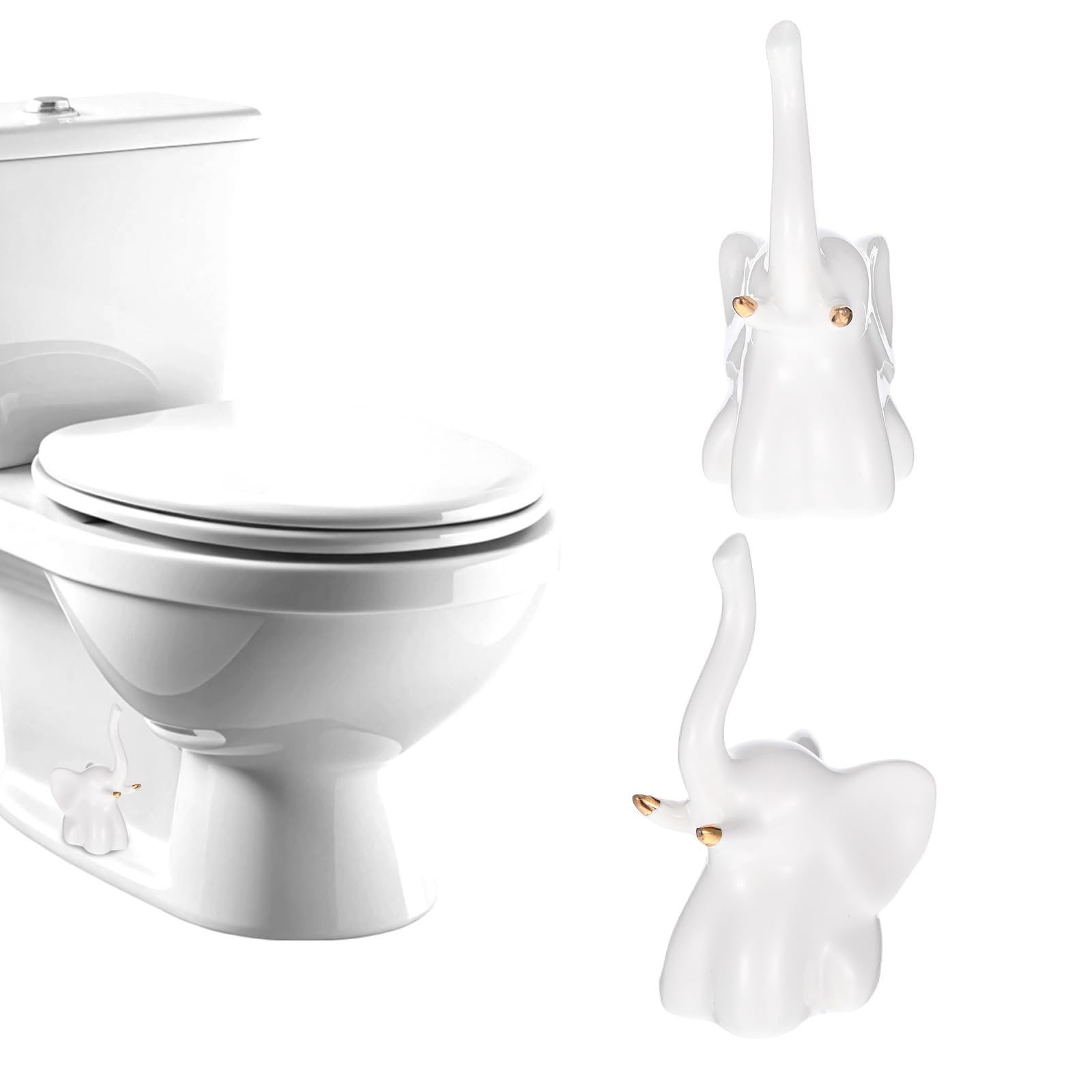 Tapas para pernos de inodoro de elefante blanco que evitan el óxido y decoran el baño