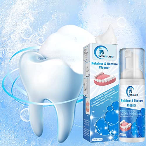 Aligner Cleaner, 2 Pack Denture Cleaner And Whitener Paste Foam Perfect For Sports Mouth Guard And Denture, Fast-Acting Alternative To Retainer Cleaner Tablets, Whitens Teeth And Fights Bad Breath #TOP6