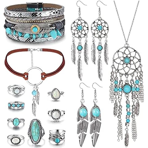 MILACOLATO Turquoise Bohemian Jewelry Set Cover