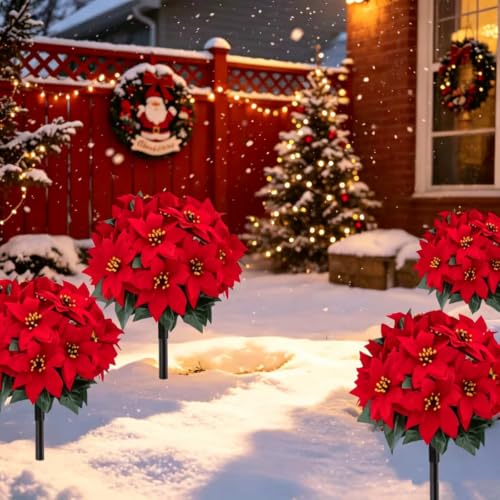 3Pcs Artificial Flowers for Outdoor Geraniums Fake Plants Christmas Decor - image 1