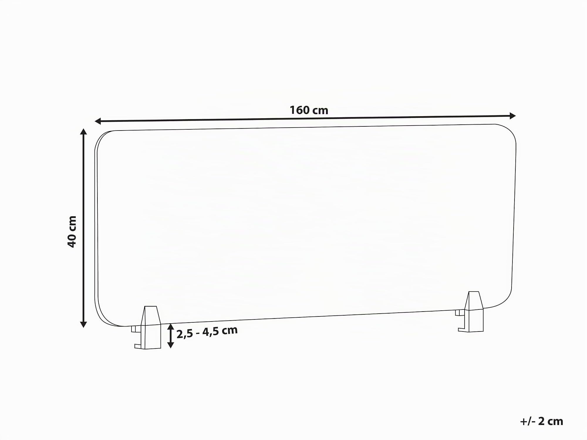 Beliani Séparateur de Bureau Vert Synthétique et Polyester 160 x 40 cm Ecran Visuel Wally
