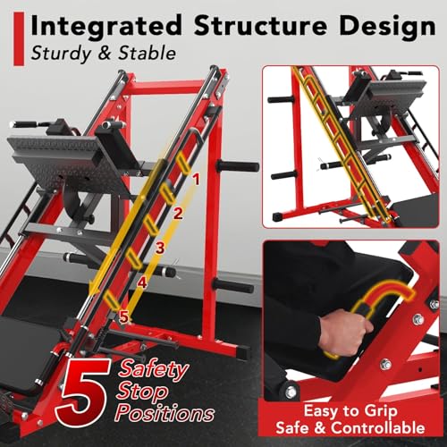 GAOMON Leg Press Hack Squat Machine Combo, Professional Leg Press Machines for Home Gym, Specialty Leg Press Machine for Full Lower Body Workout with Linear Bearing and Calf Block