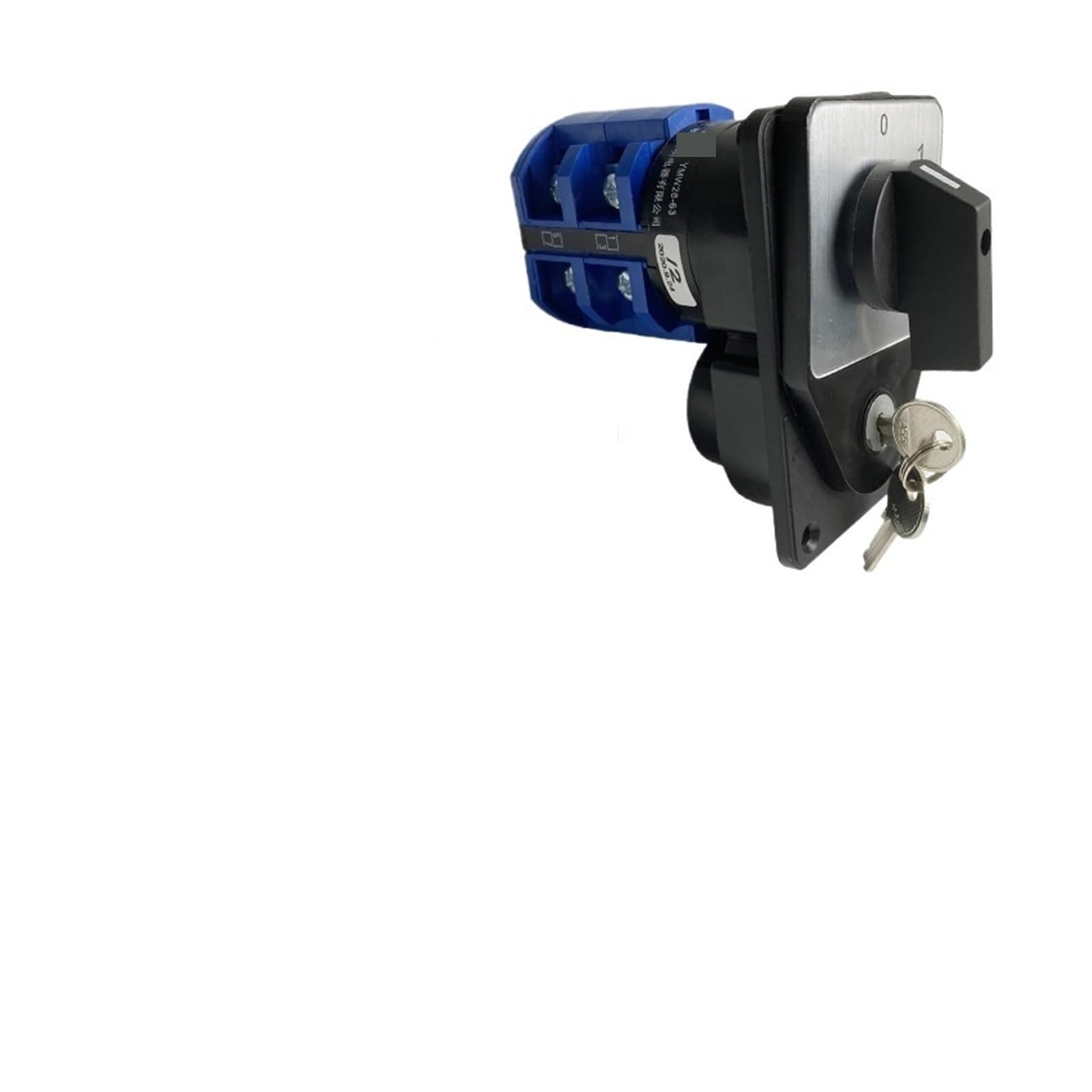 ZDVHOMCB With Key 63A 660V Circuit Control Motoer Selector LW26-63/2 Two Poles Silver YMW26-63 Changeover Rotary Cam Switch(01234)