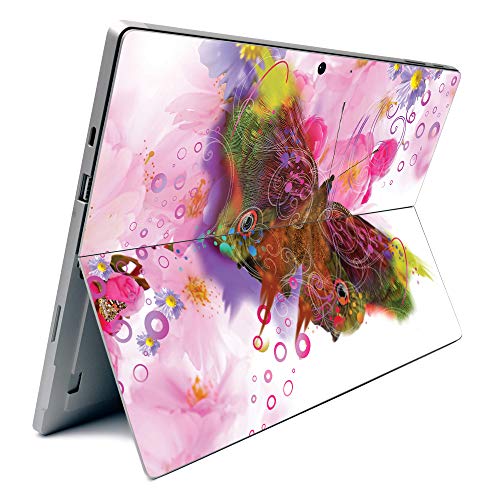 Image of MightySkins Carbon Fiber Skin for Microsoft Surface Pro 7 - Hippie Butterfly | Textured Carbon Fiber Finish | Easy to Apply, Remove, and Change Styles | Made in The USA