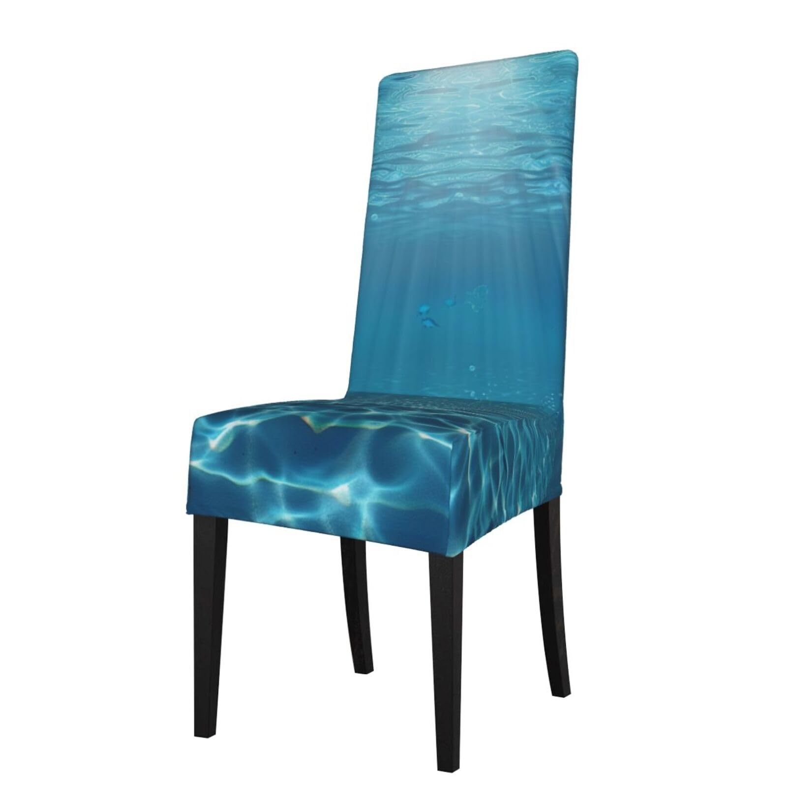 WPKJU Tranquil Underwater Scenery Print Dining Chair Covers Removable Chair Seat Covers Decorative for Kitchen & Bar Stools