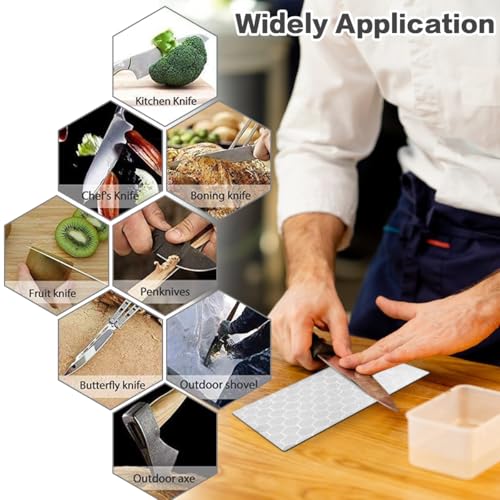 VGECEE Diamant Schleifstein 200/400/600/1000/2000 5 Stück Diamant Messerschärfer Schärfstein Platte Diamantplatten Kochmesser Schleifen für Küchengeräte und den Außeneinsatz