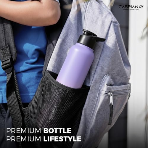 Image of CASPIAN / / / HIke ISI Certified Stainless Steel Water Bottle 1 ltr. (Orchid, 1 Litre) | Leak Proof Sipper for Fridge Home Office Travel School Kids Boys Girls Adults Sports Gym Yoga Gift | BPA Free
