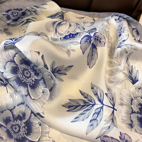 Image of ZDMHSH Fashion Scarves Scarf 100% Silk Feeling Scarf Silk Like Scarves Long Lightweight Sunscreen Shawls for Women