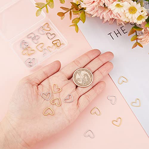 SUNNYCLUE 1 Box 40Pcs Valentines Day Open Bezels Heart Charms Linking Rings Stainless Steel Heart Charm Frame Love Links Connectors Metal Charm for jewellery Making Charms Earrings DIY - Image 3