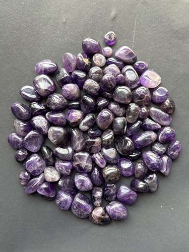 Image of Tumbled Stones, Natural Crystal Healing Stones, Home Office Decor, Aquarium Decorative Pebbles, Vase Fillers (Amethyst, 50)