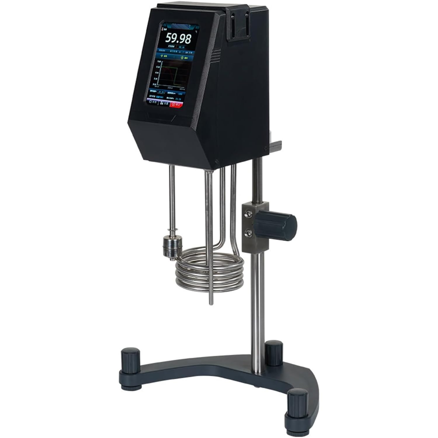 Elektryczny mikser laboratoryjny, 5-calowy ekran dotykowy LCD, 260-2300 obr./min, skok podnoszenia 185 mm, czas 0-30000 min, do żywności, farb, chemikaliów, kosmetyków