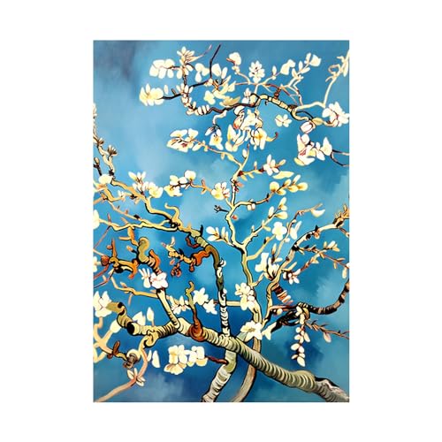 Toile non tissée art de haute qualité avec motif branche de fleur moderne en 50x70cm