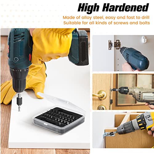 Nuovoware Schraubenausdreher Set, 33 PCS Easy Out Broken Screw Extractor Kit, HSS Broken Schrauben Entferner Set mit 2 Magnetischem Verlängerungsbithalter und Sockeladapter, Schwarz