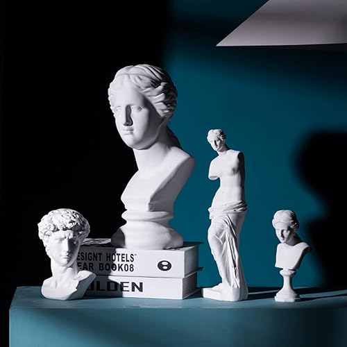 Miniatura 5 de ECYC Estatua clásica de busto de yeso de imitación de Agrippa de 22 pulgadas, escultura de pintura de fundición de resina blanca