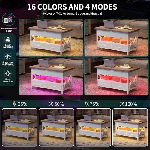 Variante de YITAHOME mesa centro elevable y extensible 90x50x51,5 cm