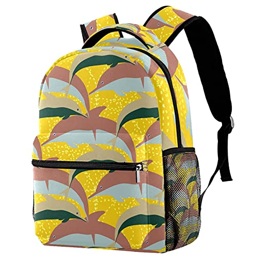 Sac à dos de voyage dauphins enfant avec porte-bouteille filles garçons