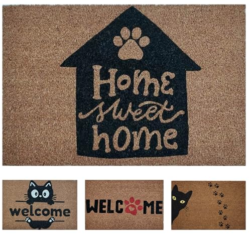 KOKO DOORMATS Paillasson Exterieur Entree Coco | Base PVC Antidérapante | Tapis d’Entrée Absorbant et Durable | Design Original pour Intérieur et...