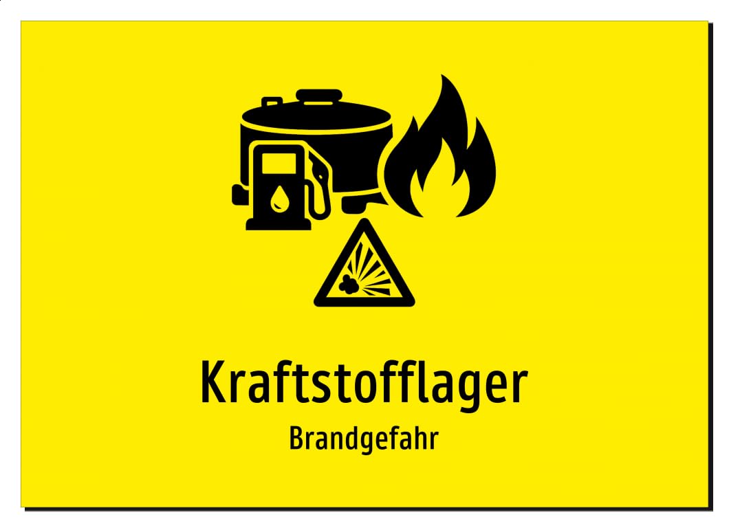 36152-DE-S-06 | Kraftstofflager - Brandgefahr | Aluminiumschild A5, 210 x 148mm | mit Symbolgrafik und Text
