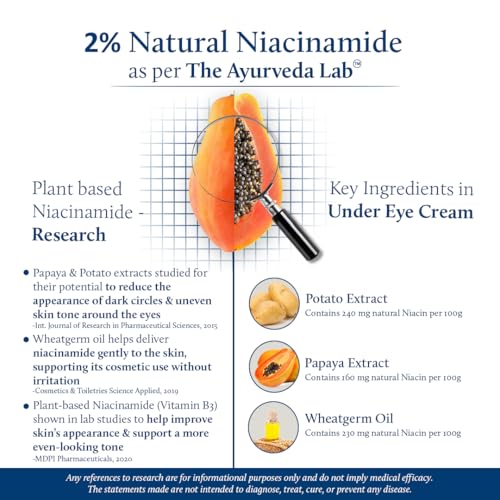 Image of Blue Nectar Under Eye Cream for Dark Circles, Wrinkles, Fine Lines & Puffiness for Women | Natural Niacinamide from Papaya, Potato & Wheatgerm for Even Skin Tone (19 Herbs, 15g)