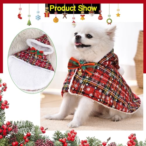 Disfraz para mascota Navidad Snowflake Plaid S miniatura 2