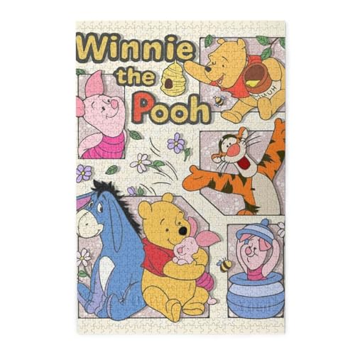 パズル くまのプーさん アニメ キャラクターパズル 木製 1000ピース 知育玩具 かわいい 人気 漫画 ジグソーパズル 誕生日 プレゼント 子供用 75x50cm