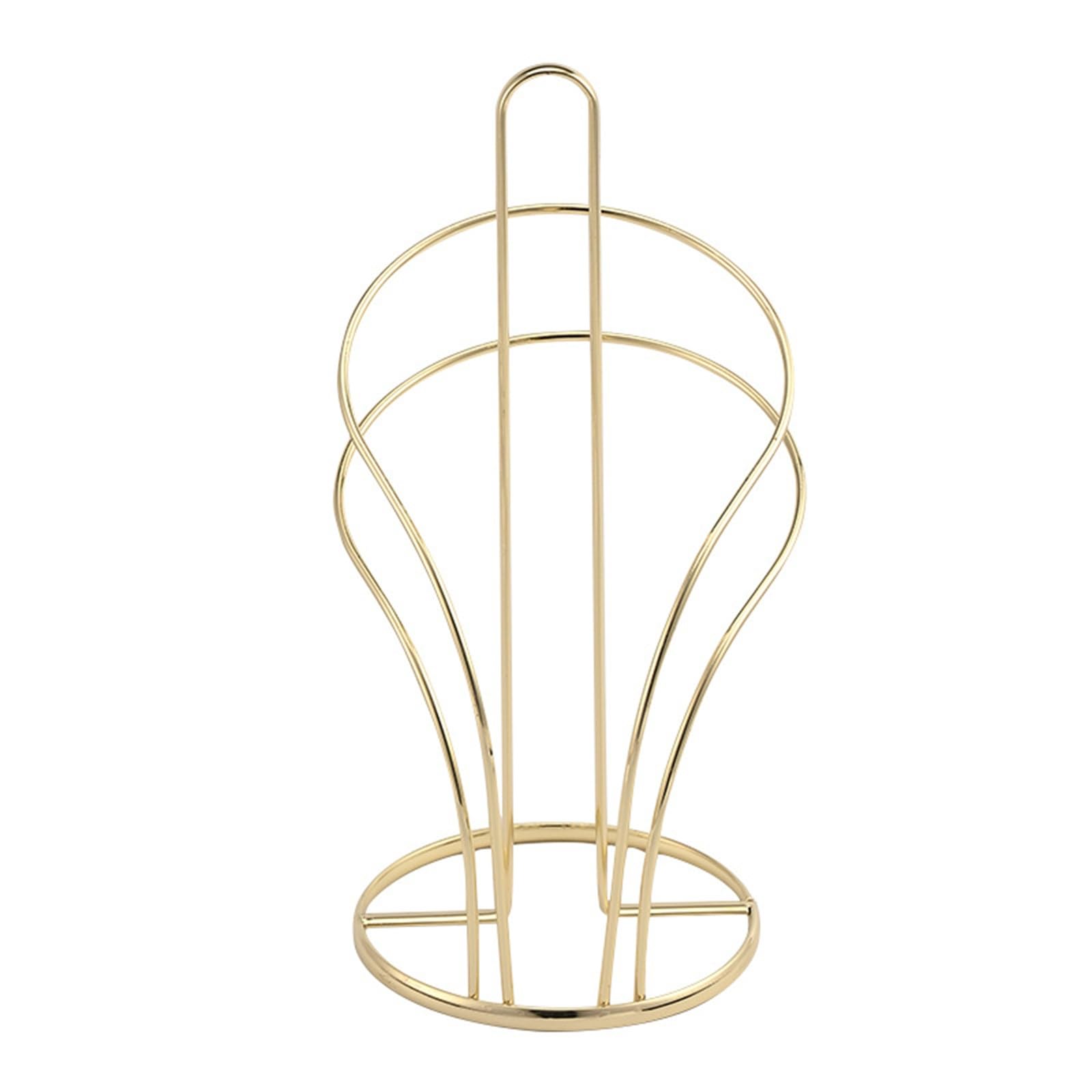 Kitchen Roll Holder Iron Kitchen Upright Tissue Desktop Roll Paper Holder for Countertop Bathroom