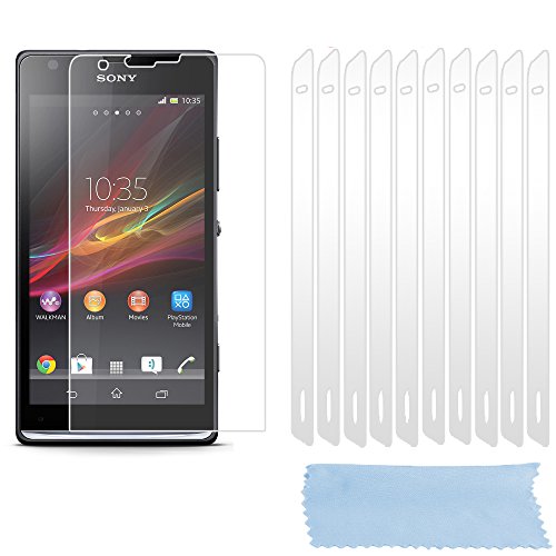 cadorabo Verre Trempé pour Sony Xperia SP, 10x Film Transparente Film Protection écran Verre trempé pour Sony Xperia SP Vitre Protection – Protecteurs pour Display