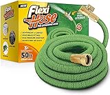 Flexi Hose Expandable Garden Hose, Lightweight & No-Kink Flexible Garden Hose, 3/4 inch Solid Brass...