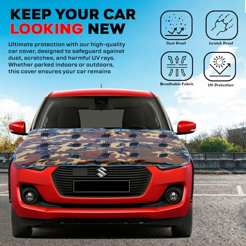 Image of Car Protection Cover from Dogs, Pets and Animal Waterproof Dustproof → Protection Bonnet Anti Climb of Dogs Keep Safe Scratches on the car via Street Dogs, Spike Nail Cover Compatible for All Cars
