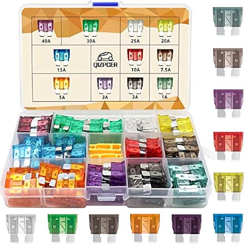 140 Pieces Fuses Automotive - Standard Blade Car Fuse Kit, Auto Fuse Assorted for Marine, RV, Camper, Boat, Truck (1A 2A 3A 5A 7.5A 10A 15A 20A 25A 30A 40AMP) Cover