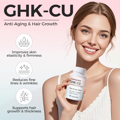 Image of GHK-Cu Copper Peptide Supplement, 120mcg High-Purity Supplement for Skin & Hair, Enteric-Coated for Maximum Absorption, Vegan & Gluten-Free (60 Count)