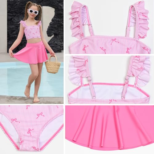 Image of CHILDRENSTAR Girls Tankini Swimsuit with Skirt 3 Pieces Bikini Bathing Suit