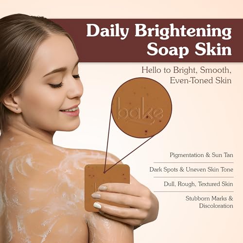 BAKE De-Tan Scrub Treatment Coffee Soap (200Gms Pack of 2) | Anti Pigmentation Soap for Tan Removal | With 2% Kojic Acid, 1% Glycolic Acid, 1% Alpha Arbutin | For Pigmentation, Dark Spots & Brightens Underarms | For Women & Men - 100g x 2 6